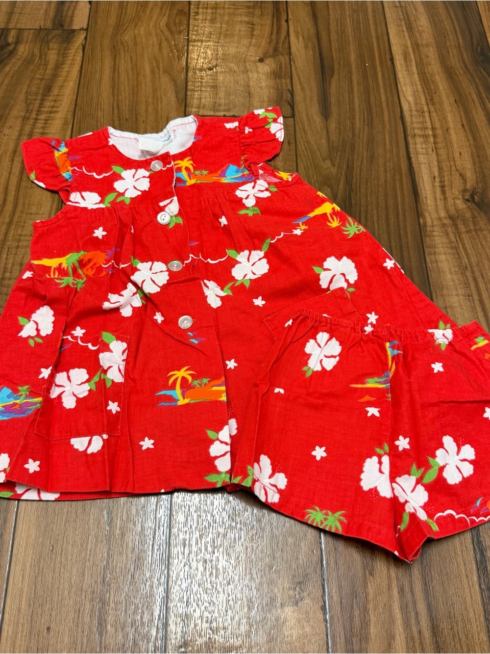 Liberty House Of Hawaii Hawaiian Print Dress Top & Shorts Set Baby Toddler 3